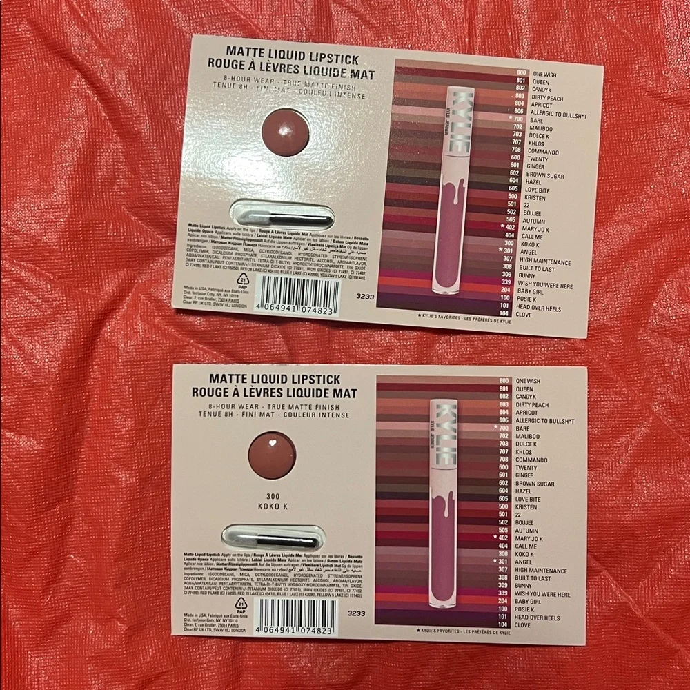 NWT 12 Kylie tarte Estée Lauder nas milk & Natasha denona color match cards